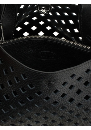 Tod's micro Apa perforated-leather tote bag - Black