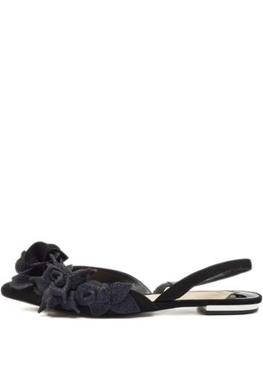 Sophia Webster floral flats 39.5 - Black