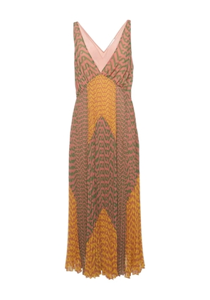 Self-Portrait logo-print chiffon maxi dress - Pink