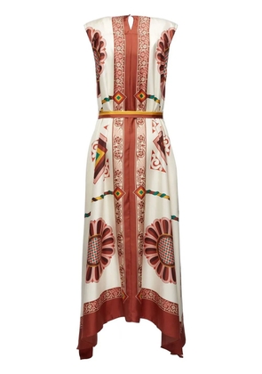 La DoubleJ graphic-print asymmetric dress - White