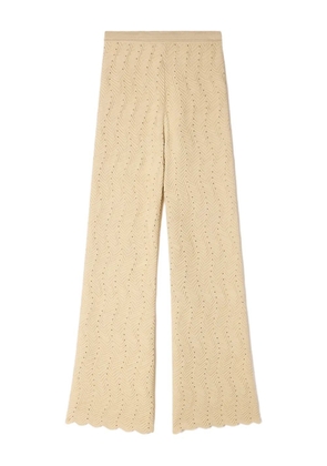 SANDRO geometric-pattern textured trousers - Neutrals