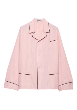 Prada bowling-collar piping cotton shirt - Pink