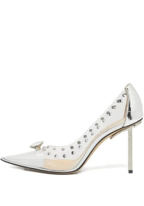 MACH & MACH rhinestone-embellished pumps - White