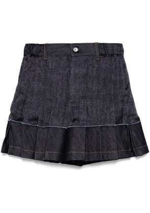 sacai denim mix skorts - Blue