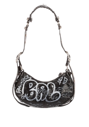 Balenciaga Pre-Owned graffiti-print shoulder bag - Black