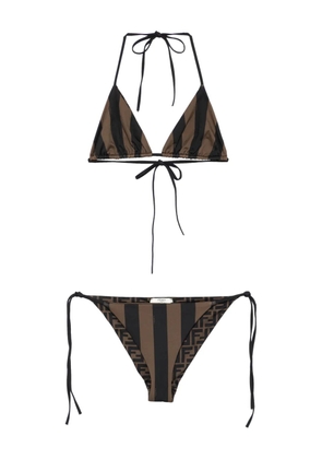 FENDI patterned reversible bikini - Brown