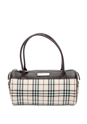 Burberry Pre-Owned check-print barrel bag - White