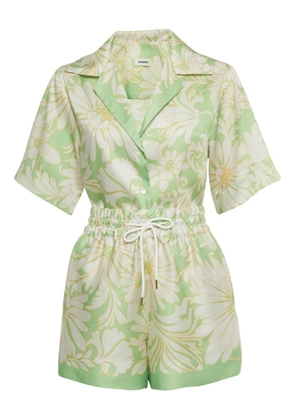 SANDRO floral-print playsuit - Green