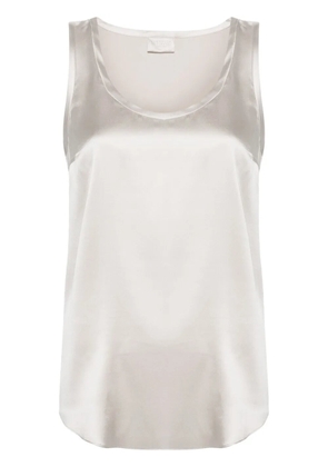 Brunello Cucinelli stretch-silk satin top - Grey