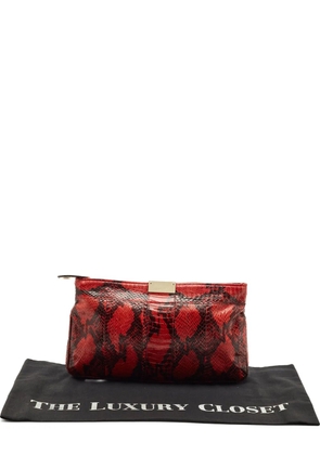Jimmy Choo Pre-Owned Zulu leather clutch bag - Red