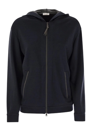 Brunello Cucinelli precious stripe hoodie - Blue