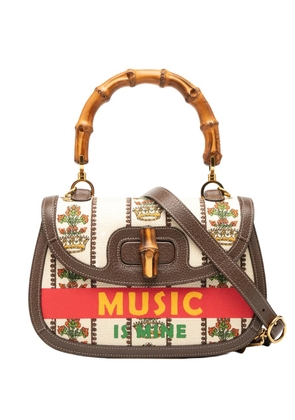 Gucci Pre-Owned 2016-2025 100th Anniversary Medium Canvas 1947 Bamboo Top Handle Bag satchel - Brown