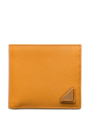 Prada triangle-logo saffiano leather wallet - Orange