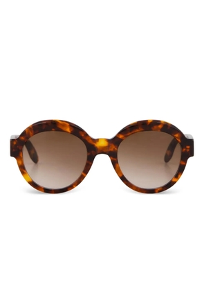 Emmanuelle Khanh tortoiseshell round sunglasses - Brown