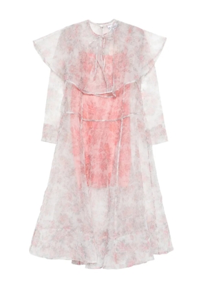 GANNI ruffled floral midi dress - White