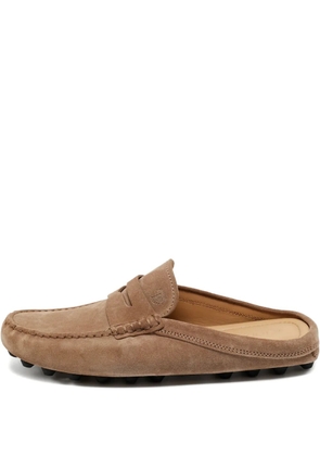 Tod's Vintage gommini suede mules - Brown