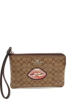Coach Vintage lip-motif clutch bag - Brown