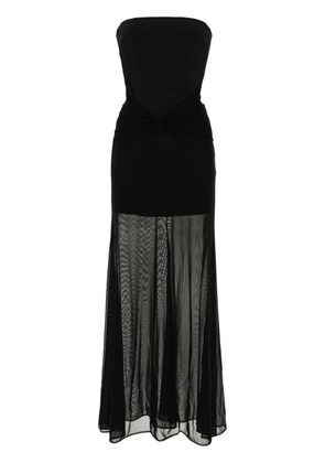 David Koma panelled strapless gown - Black