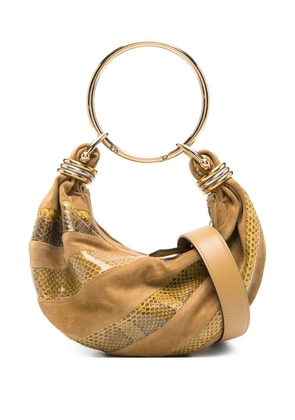 Chloé mini snakeskin-effect bracelet bag - Brown