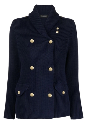 Polo Ralph Lauren double-breasted ribbed-knit coat - Blue