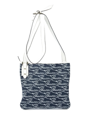 Gucci Pre-Owned logo-pattern shoulder bag - Blue