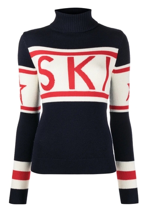 Perfect Moment Ski intarsia knit roll neck jumper - Blue