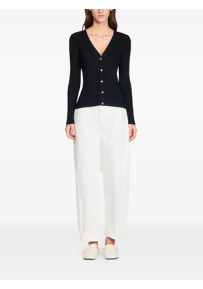 SANDRO ribbed button cardigan - Black