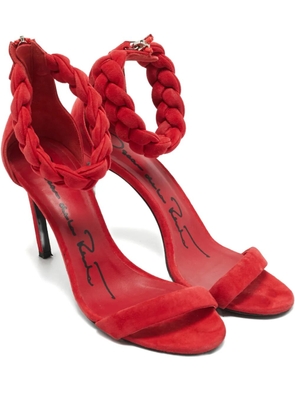 Oscar de la Renta Pre-Owned braided suede sandals - Red