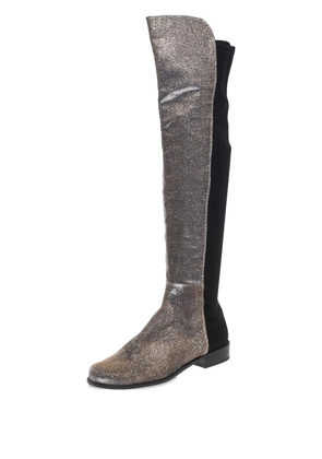 Stuart Weitzman lurex glitter boots - Silver