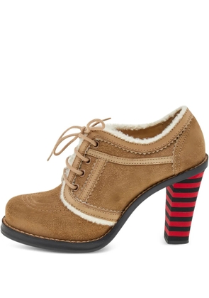 Balenciaga Pre-Owned 106mm suede lace-up heeled boots - Brown