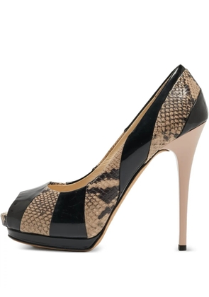 Giuseppe Zanotti Vintage 120mm embossed-leather pumps - Black