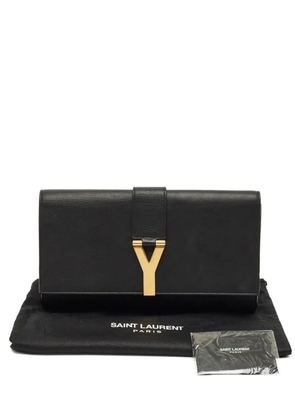 Saint Laurent Pre-Owned Y-ligne leather clutch - Black
