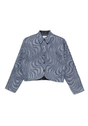Botsi button-up wave-pattern jacket - Blue