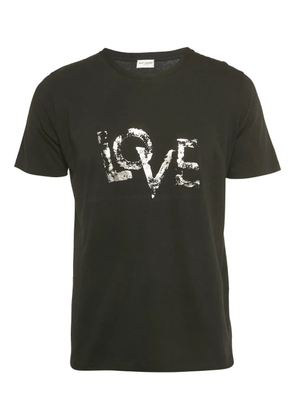 Saint Laurent Pre-Owned foil-motif T-shirt - Black
