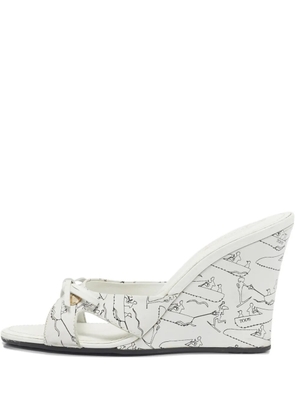 Tod's bow-detail wedge sandals - White