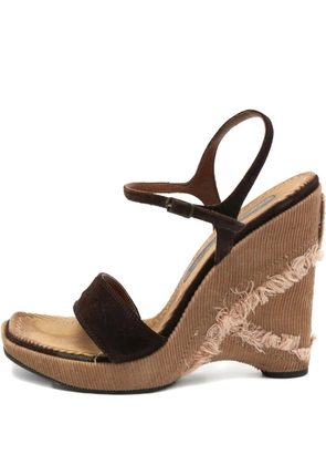 Casadei Vintage suede wedge shoes - Brown