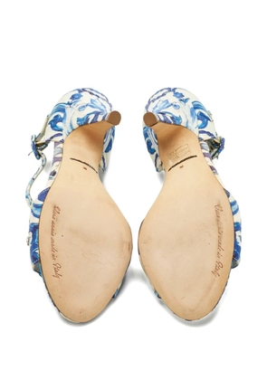 Dolce & Gabbana Pre-Owned brocade crystal sandals - White