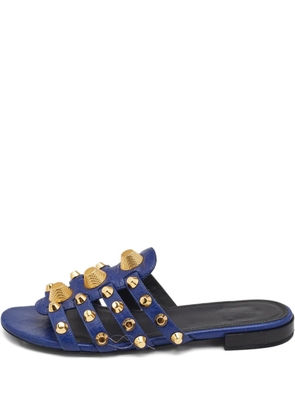 Balenciaga Pre-Owned stud leather slides - Blue