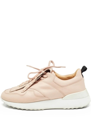Tod's Vintage fringed leather sneakers - Pink