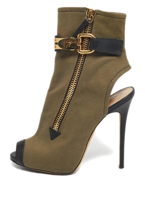 Giuseppe Zanotti Vintage Roxie peep-toe cut-out ankle boots - Green