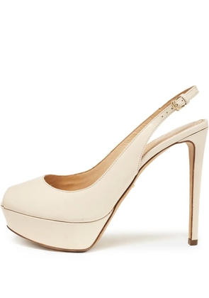 Sergio Rossi pre-owned 120mm peep-toe platform pumps - Neutrals