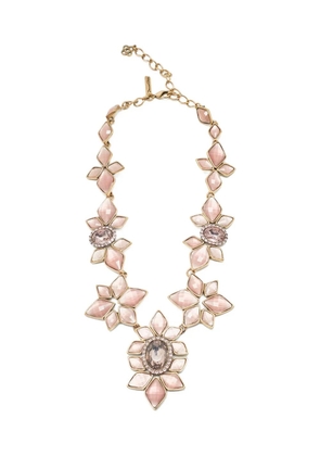 Oscar de la Renta Pre-Owned crystal flower necklace - Gold