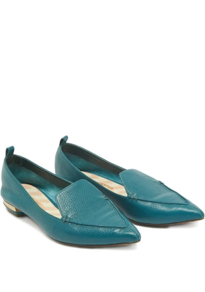 Nicholas Kirkwood pointed leather loafers - Blue