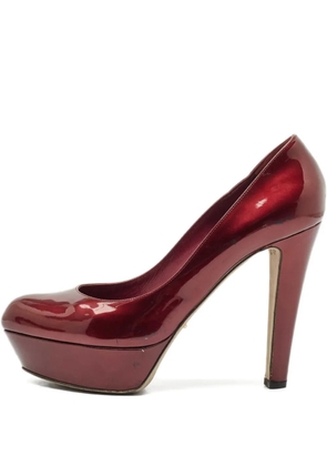 Sergio Rossi Vintage patent leather platform pumps - Red