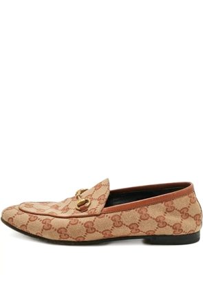 Gucci Pre-Owned Jordaan GG canvas horsebit loafers - Neutrals