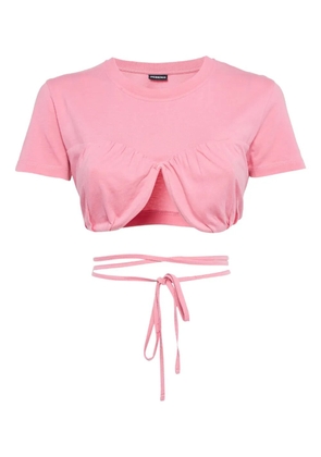 Jacquemus Pre-Owned tie-detail crop top - Pink