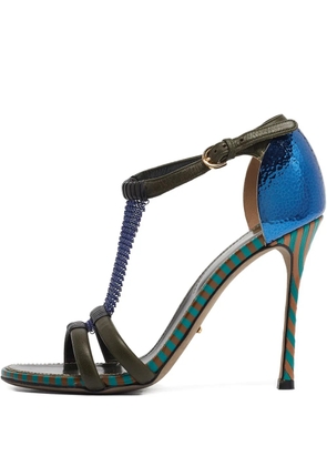 Sergio Rossi Vintage mesh t-strap sandals - Green