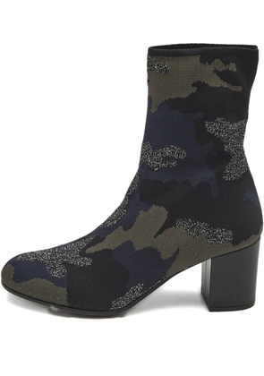 Zadig&Voltaire camouflage knit ankle boots - Blue