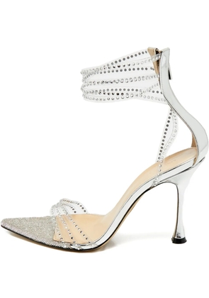 MACH & MACH crystal-embellished pointed sandals - White