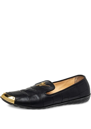 Giuseppe Zanotti Vintage embossed-crocodile gold-detail loafers - Black